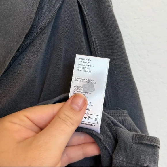 Free People We The Free Not The Same Long Sleeve Slouchy Shirt Dark Gray Medium - Picture 3 of 6